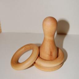 Personalized Natural Untreated Wood Baby Diy Stacking Toy Set Sensory Wooden - thumbnail 2
