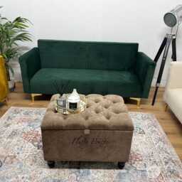 Handmade Footstool Coffee Table Pouffe Bench Chesterfield Naples Fabric - Free Samples - thumbnail 3