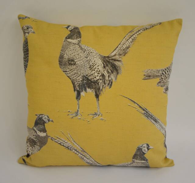 Voyage Decoration - Venatu Corn Artistic Pen Drawn Pheasant Cushion Cover Handmade Throw Pillow Designer Country Home Decor