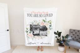 Christmas Blanket, Gift, We Love You Mom, Personalized Mom Gift For Grandparent, Birthday Are So Loved - thumbnail 1