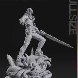 Squall Leonhart 3D Printed Figure - Final Fantasy Viii 110 Scale - thumbnail 4
