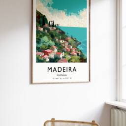 Madeira Portugal Travel Poster Colorful Modern Art Print - thumbnail 2