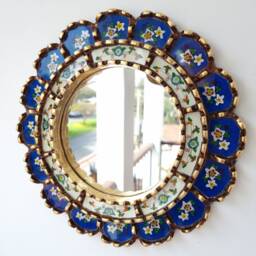 "Peruvian Mirrors ""Harmoniosa 30cm Blue" - thumbnail 1