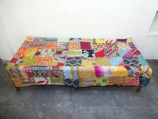 Kantha Quilt Indian Cotton Bedspread Blanket Bedding , Bed Cover, Home Decor - image 1