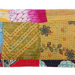 Kantha Quilt Indian Cotton Bedspread Blanket Bedding , Bed Cover, Home Decor - thumbnail 2