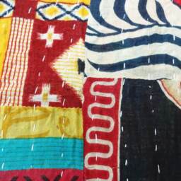 Kantha Quilt Indian Cotton Bedspread Blanket Bedding , Bed Cover, Home Decor - thumbnail 4