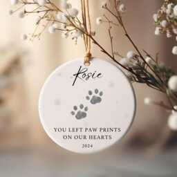 Personalised Pet Memorial Christmas Decoration, Dog Bauble, Gift - thumbnail 1