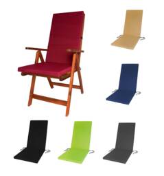 Water Resistant High Back Chair Pad Outdoor Garden Seat Removable Washable Cover 1Pc - Chairs Not Included Firm Support - thumbnail 1