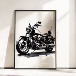 Black Motorbike Prints - Set Of 3 Posters - Watercolour Motorbiker Wall Art Boys Room Decor Kids Motor Bike Artwork Biking Gift - thumbnail 3