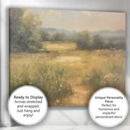 Soft Summer Meadow Countryside Landscape Textured Nature Scene Canvas Wall Art Print Decor Picture Ready To Hang - thumbnail 3