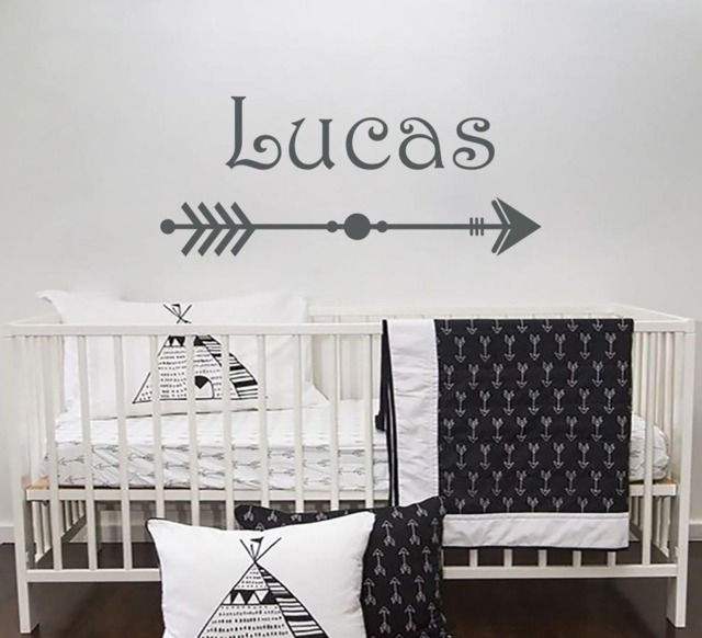 Personalized Arrow Boy Name Wall Decal Vinyl Boys Tribal Trendy Adventure Nursery S30 - image 1