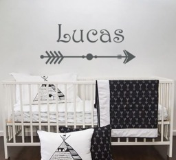Personalized Arrow Boy Name Wall Decal Vinyl Boys Tribal Trendy Adventure Nursery S30 - thumbnail 1