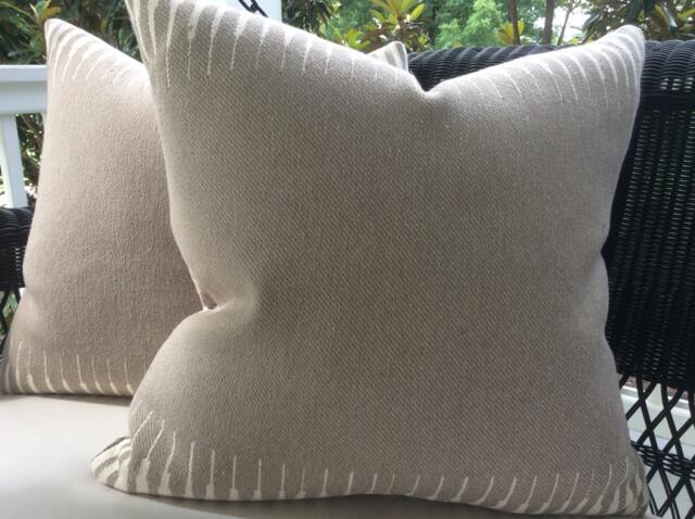 Manuel Canovas Kazan Pillow Cover, Taupe Woven, Velvet Back - image 1
