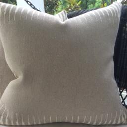 Manuel Canovas Kazan Pillow Cover, Taupe Woven, Velvet Back - thumbnail 3