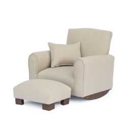 Personalized Child Rocking Chair Upholstered Toddler Chair - Oatmeal/Beige - thumbnail 2