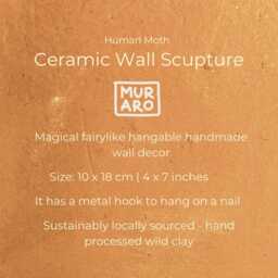 Handmade Ceramic Angel Wall Hanging Terracotta Whimsical Sculpture - thumbnail 2