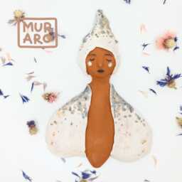 Handmade Ceramic Angel Wall Hanging Terracotta Whimsical Sculpture