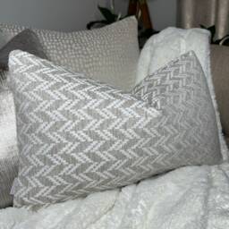 Beige - White Cushion Cover, Decorative Sofa Pillow, Natural Scatter Throw Furnishing Weave Fabric -John Lewis - thumbnail 1