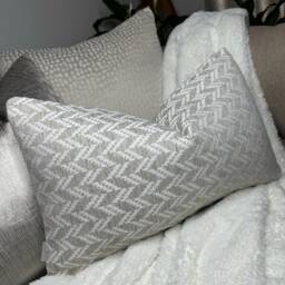 Beige - White Cushion Cover, Decorative Sofa Pillow, Natural Scatter Throw Furnishing Weave Fabric -John Lewis - thumbnail 4