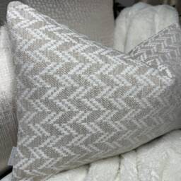 Beige - White Cushion Cover, Decorative Sofa Pillow, Natural Scatter Throw Furnishing Weave Fabric -John Lewis - thumbnail 3