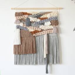 xl Abstract Textile Wall Art Chunky Boho Yarn Decor