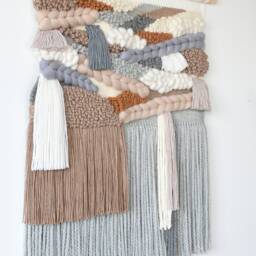 xl Abstract Textile Wall Art Chunky Boho Yarn Decor - thumbnail 3