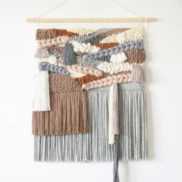 xl Abstract Textile Wall Art Chunky Boho Yarn Decor - thumbnail 2