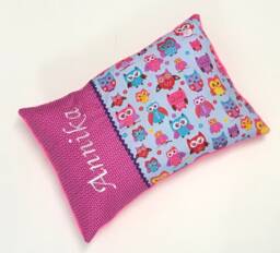 "Personalized Baby Girl Pillow ""Owl Pink Purple" - thumbnail 1