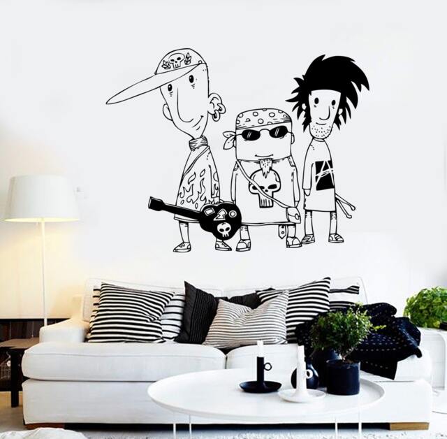 Wall Vinyl Music Rock Band Funny Guaranteed Quality Decal Mural Art 1511Dz - image 1