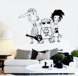Wall Vinyl Music Rock Band Funny Guaranteed Quality Decal Mural Art 1511Dz - thumbnail 1