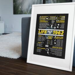 Life Back in 1962 Poster, 60Th Birthday Or Anniversary Gift, Remember The Good Old Days Year You Were Born, UK Version Print - thumbnail 1