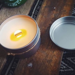 Tall Grass // Travel Tin Soy Candle With Wooden Wick Fresh Cut Grass Candle, Outdoor Soy Candle, Spring Candle - thumbnail 2