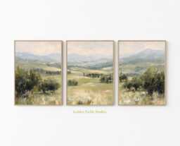 Tuscan Landscape Poster Set Rustic Italian Countryside Wall Art - thumbnail 1