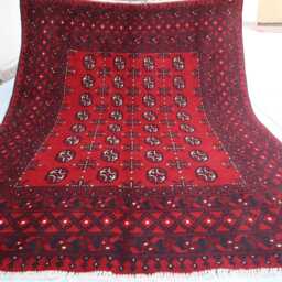 5x7 Ft Red Akhcha Handmade New Rug, Afghan High Pile Rug Turkmen Bokhara Area Livingroom Rug, Tribal Home D??cor Bedroom Office Rug - thumbnail 4