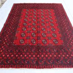 5x7 Ft Red Akhcha Handmade New Rug, Afghan High Pile Rug Turkmen Bokhara Area Livingroom Rug, Tribal Home D??cor Bedroom Office Rug - thumbnail 2
