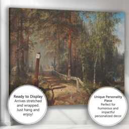 Forest Bridge With Horse Drawn Carriage Rustic Woodland Scene Canvas Wall Art Print Decor Picture Ready To Hang - thumbnail 3