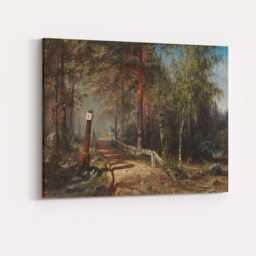 Forest Bridge With Horse Drawn Carriage Rustic Woodland Scene Canvas Wall Art Print Decor Picture Ready To Hang - thumbnail 4