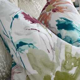Decorative Multicoloured Floral Cushion Cover For Sofa, Bed, Chair, Living Room, Abstract Floral Leaf Design Pillow Cover, Handmade - thumbnail 4