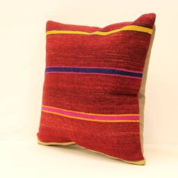 Kilim Pillow Cover 16x16 Throw Pillows Decorative Boho Interior Design Retro Home Decor Ethnic Pillowcover Natural Dyekilim Cushion 4Kf-187 - thumbnail 3