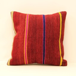 Kilim Pillow Cover 16x16 Throw Pillows Decorative Boho Interior Design Retro Home Decor Ethnic Pillowcover Natural Dyekilim Cushion 4Kf-187 - thumbnail 1