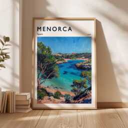 Menorca Spain Travel Poster Balearic Islands Coastal Wall Art - thumbnail 3