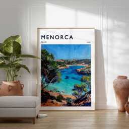 Menorca Spain Travel Poster Balearic Islands Coastal Wall Art - thumbnail 2