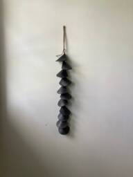 Handmade Matte Black Ceramic Wall Hanging Minimalist Artisan Decor - thumbnail 1