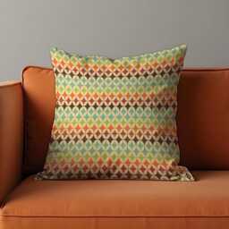 Retro Geometric Cushion Cover, Colorful Mid Century Circle Pattern Pillow Case, Classic Style Sofa Decor, 60S 70S Home Accent - thumbnail 3