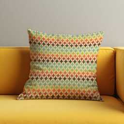 Retro Geometric Cushion Cover, Colorful Mid Century Circle Pattern Pillow Case, Classic Style Sofa Decor, 60S 70S Home Accent - thumbnail 1