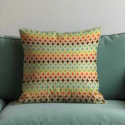 Retro Geometric Cushion Cover, Colorful Mid Century Circle Pattern Pillow Case, Classic Style Sofa Decor, 60S 70S Home Accent - thumbnail 4