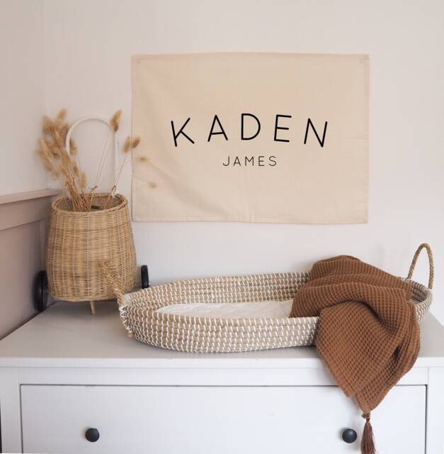 Personalised Wall Hanging Narrow Font - Custom Name Banner 70x50cm More Lettering Colours Available - image 1