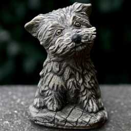 Garden Yorkie Statue Concrete Westie Dog Sculpture Cement Terrier Decor Handmade Front Door Ornament Lover Gift - thumbnail 3