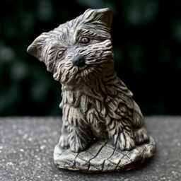 Garden Yorkie Statue Concrete Westie Dog Sculpture Cement Terrier Decor Handmade Front Door Ornament Lover Gift - thumbnail 4