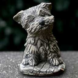 Garden Yorkie Statue Concrete Westie Dog Sculpture Cement Terrier Decor Handmade Front Door Ornament Lover Gift - thumbnail 1